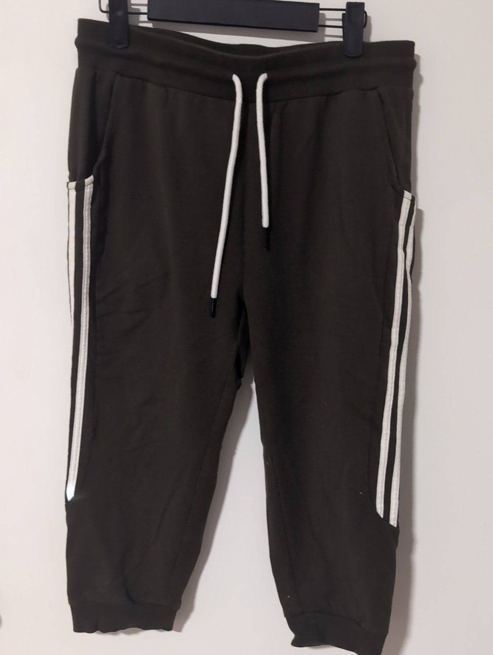 Women's Olive Green Jogger Pants with White Stripes